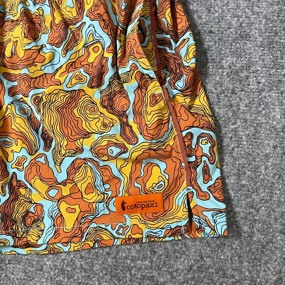 Cotopaxi Swim Shorts Small Orange Topographic Map Print Drawstring 5